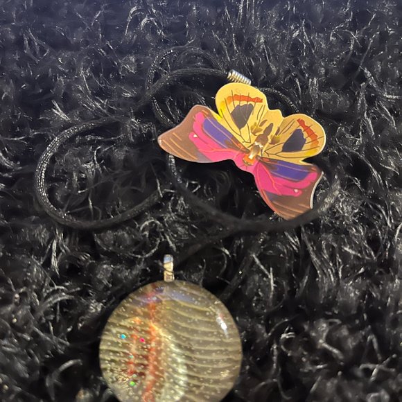 Rare Unique Vintage Marble Glass Boho One of a Kind Handmade Necklace - Picture 3 of 16